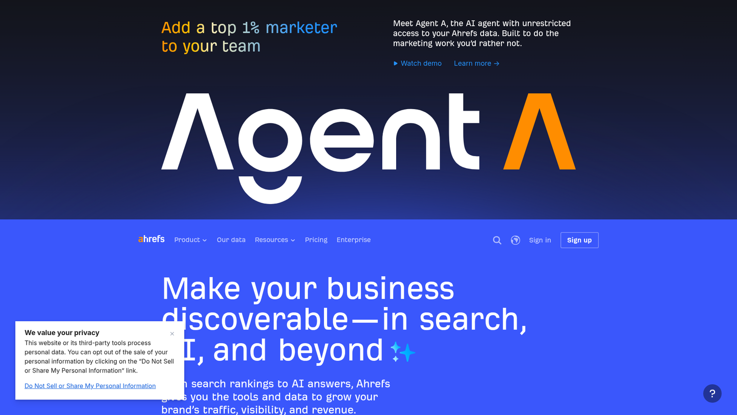 Screenshot of Ahrefs