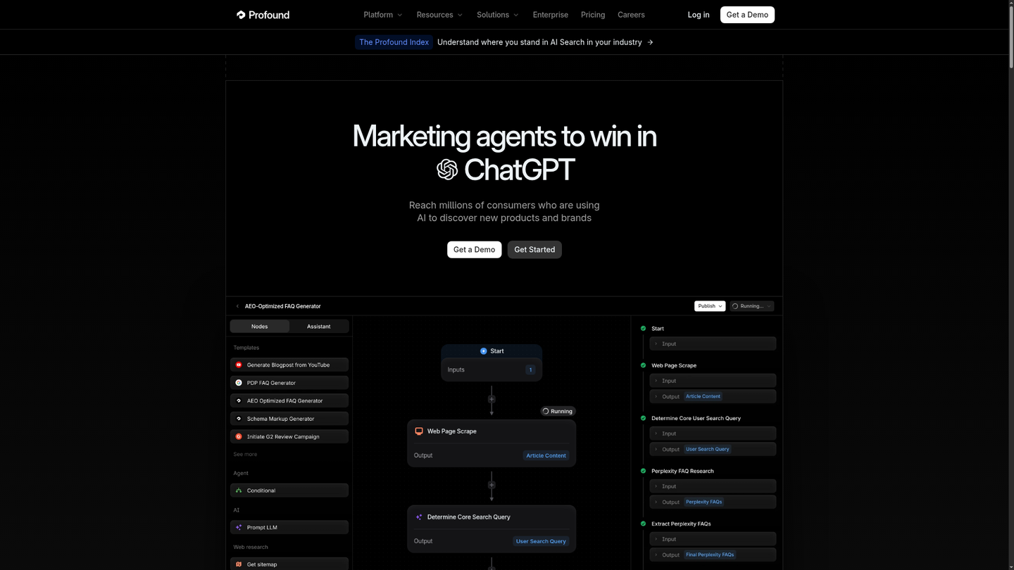 Screenshot of https://www.tryprofound.com/