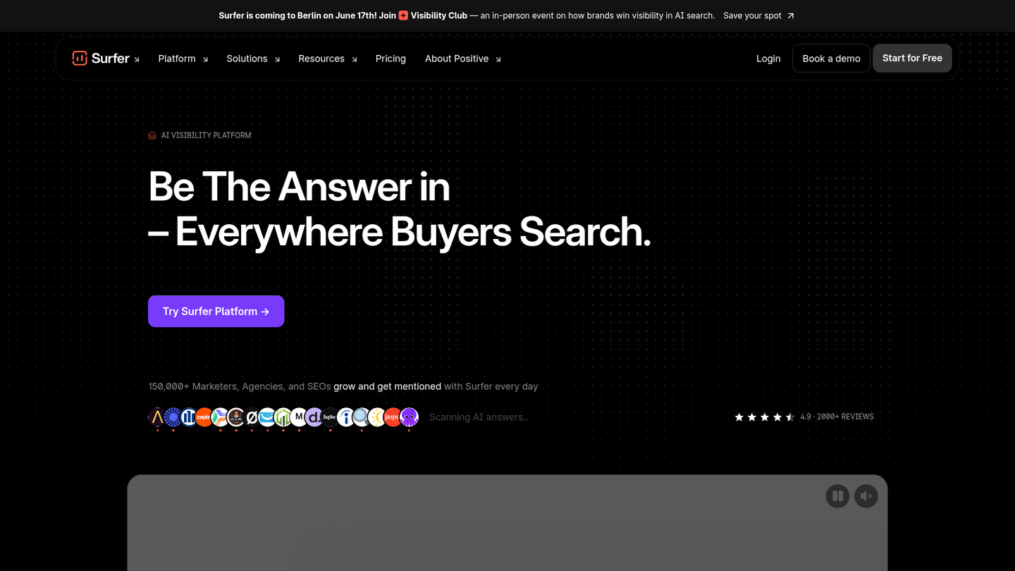 Screenshot of Surfer SEO