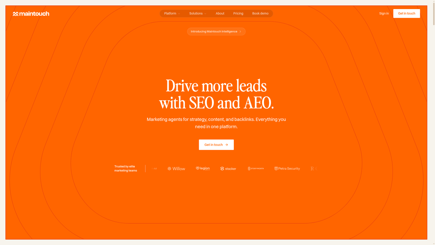 Screenshot of https://www.maintouch.com