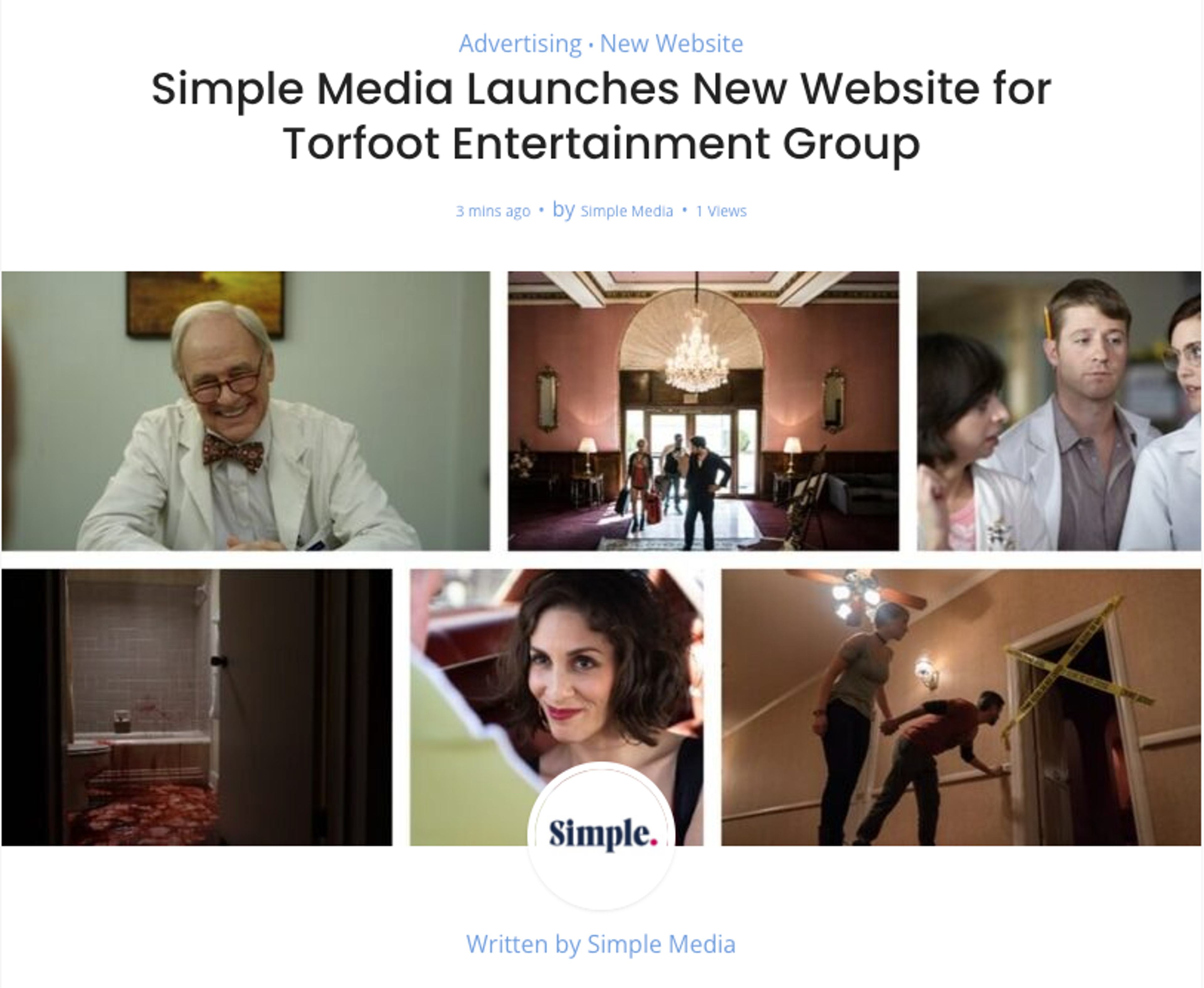 Simple Media Launches New Website for Torfoot Entertainment Group