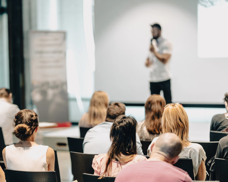 Man speaking on stage