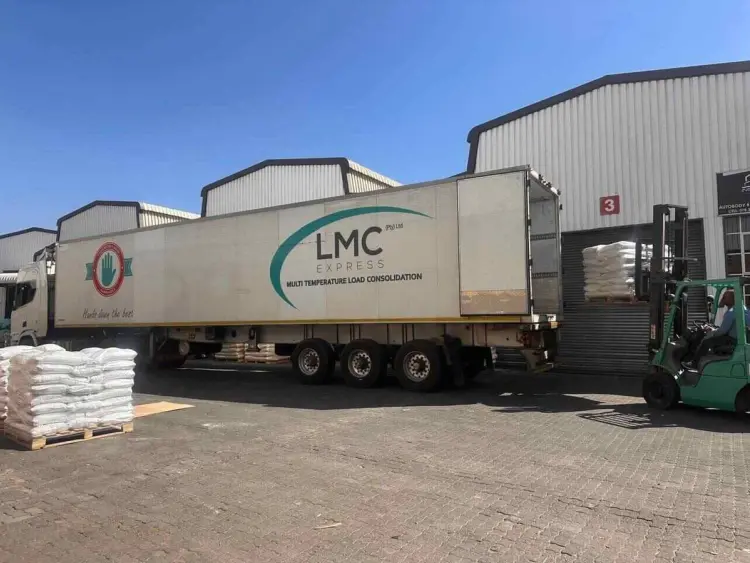 Truck loaded with supplier goods