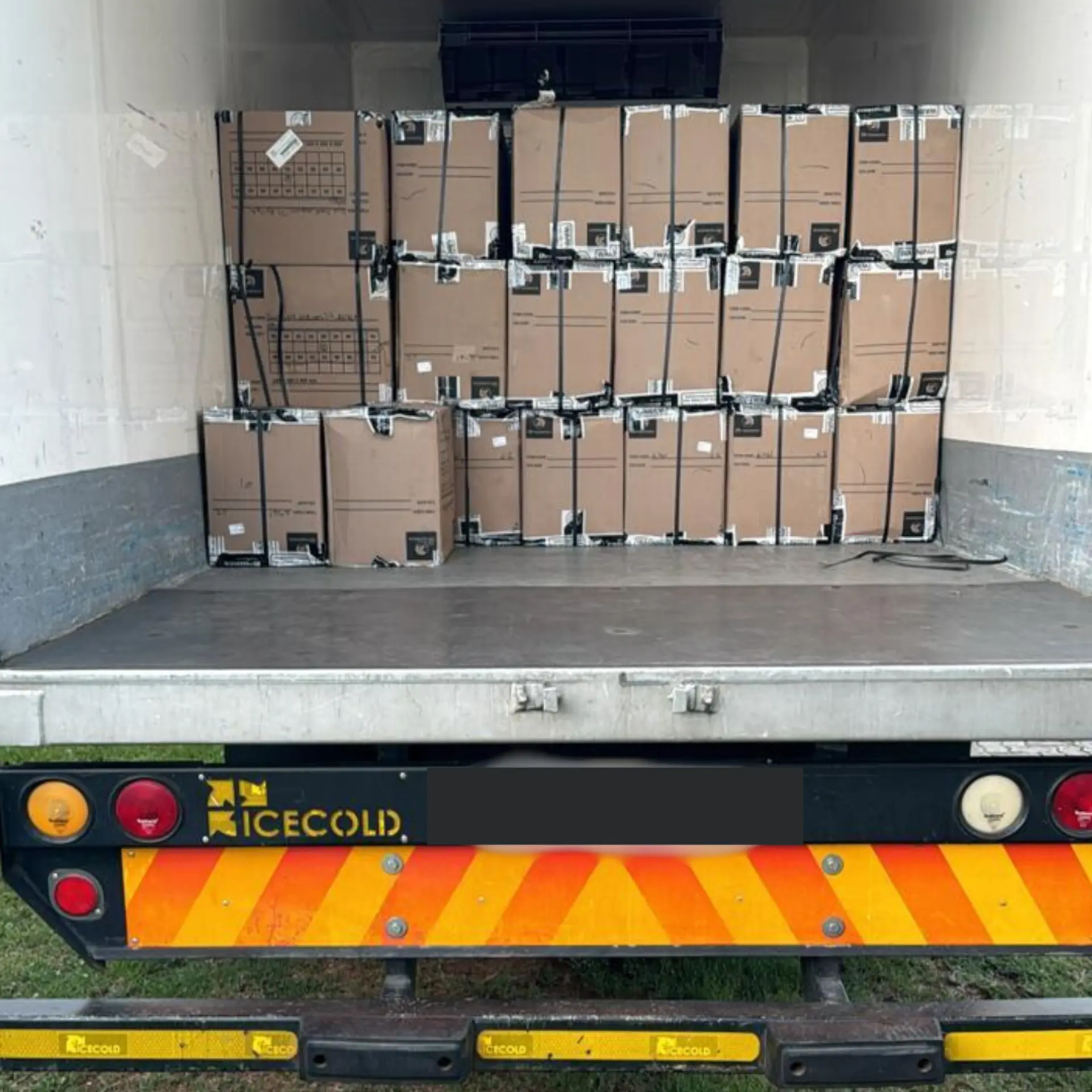 Boxes loaded on a truck