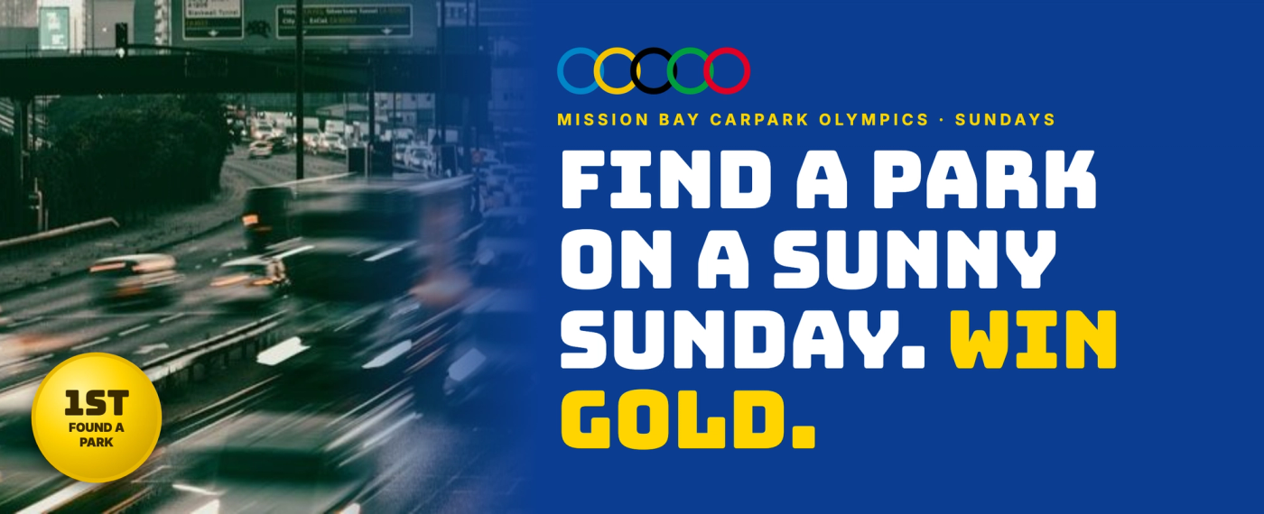 Mission Bay Carpark Olympics: find a park on a sunny Sunday, win gold.