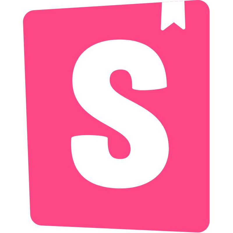 Tool logo (pink bookmark S mark)