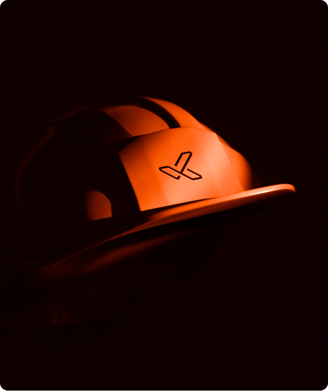 Konceptual branded hard hat photograph