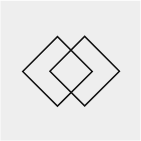 Two overlapping diamonds line icon
