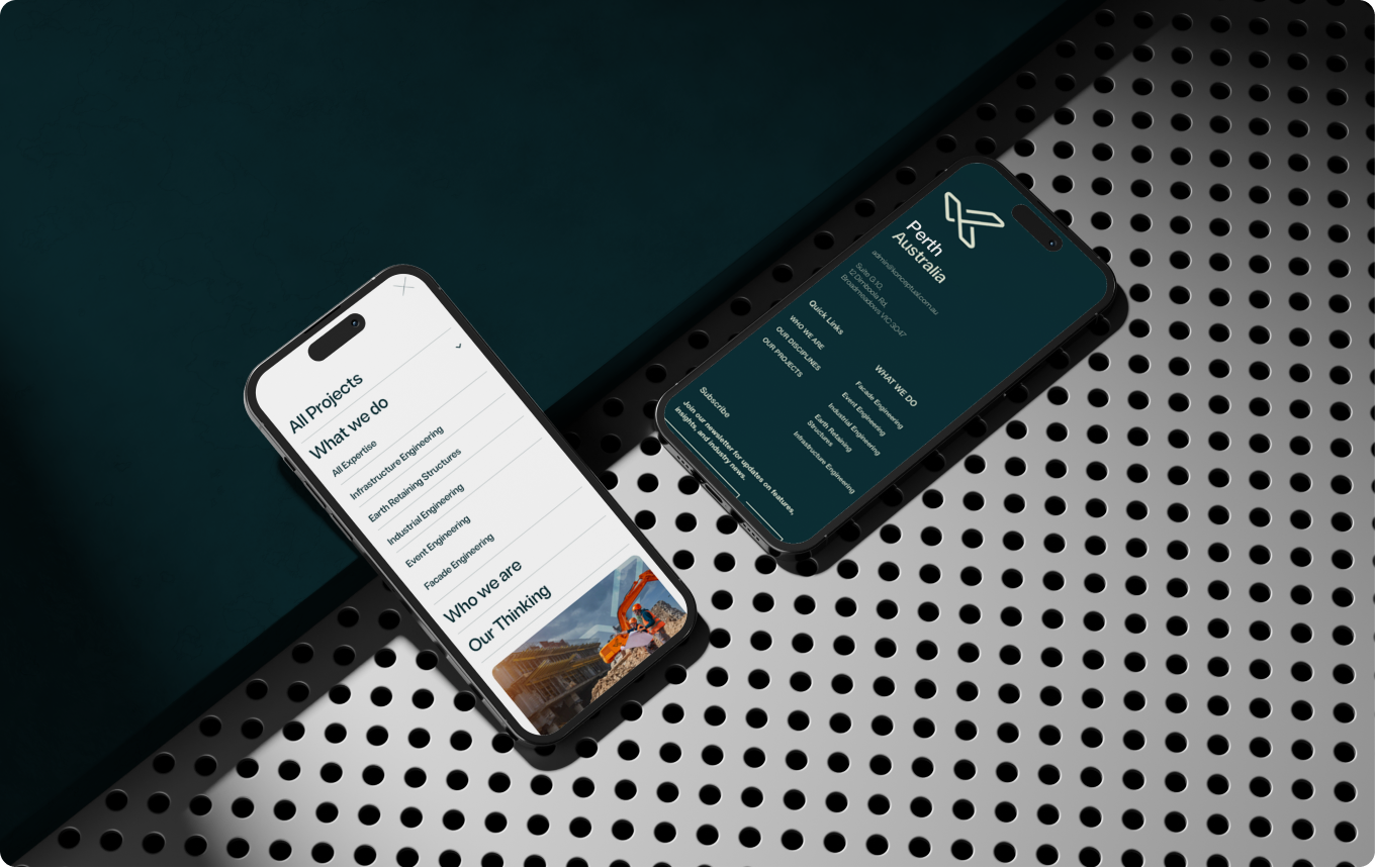 Konceptual website on mobile phone
