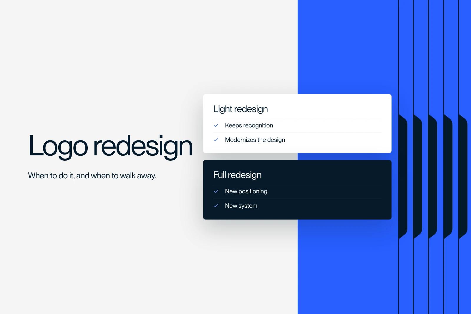Synqro thumbnail: comparison between a light logo refresh and a full logo redesign