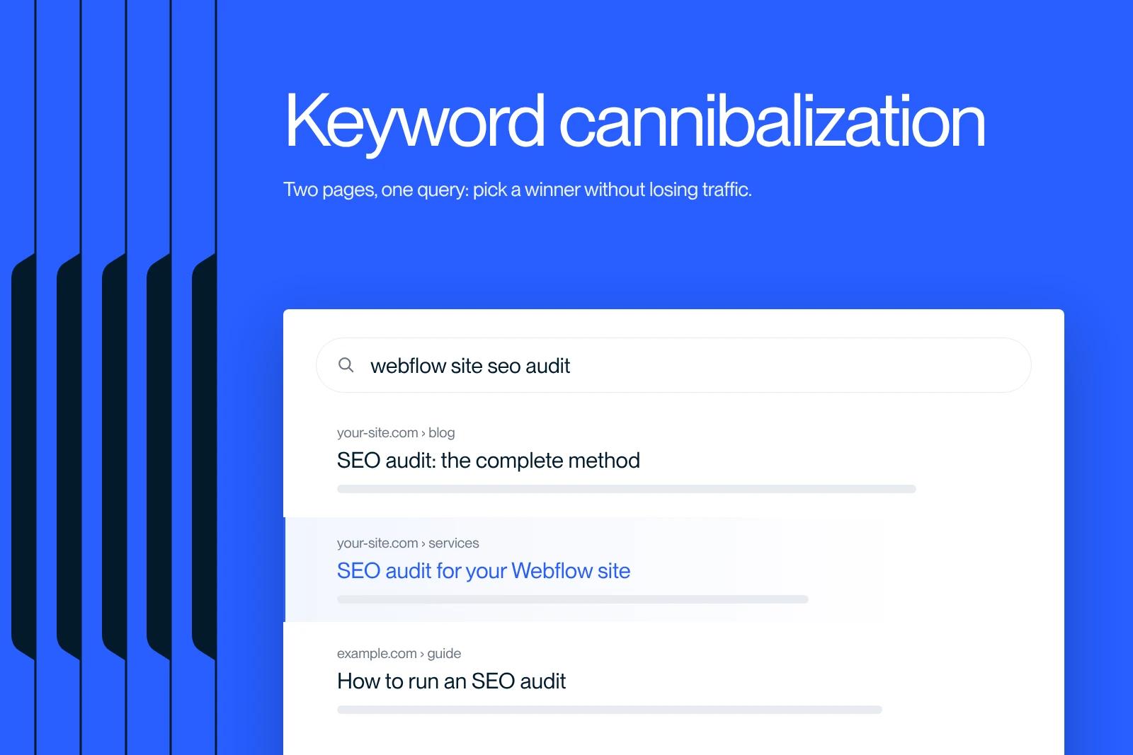 Synqro thumbnail: two pages from the same site competing for the same Google query