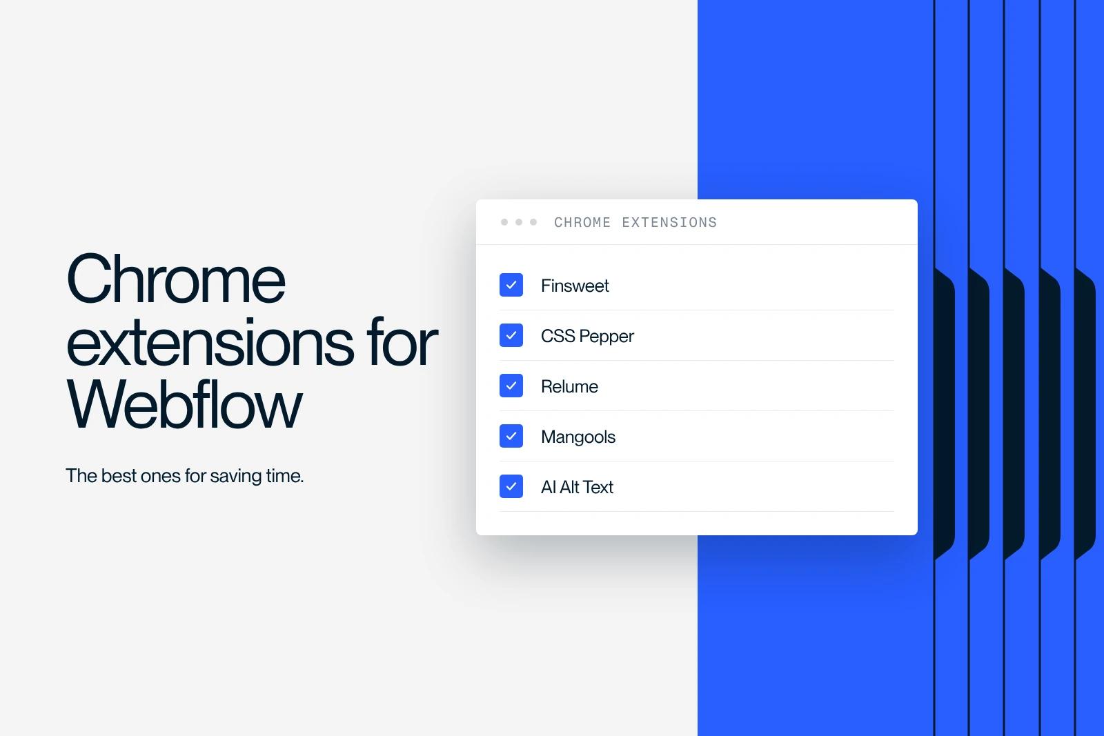 Synqro thumbnail: a selection of useful Chrome extensions for Webflow