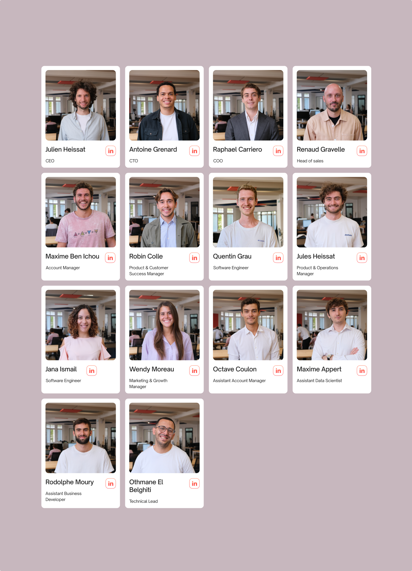 Muchbetter team page: a grid of portrait cards