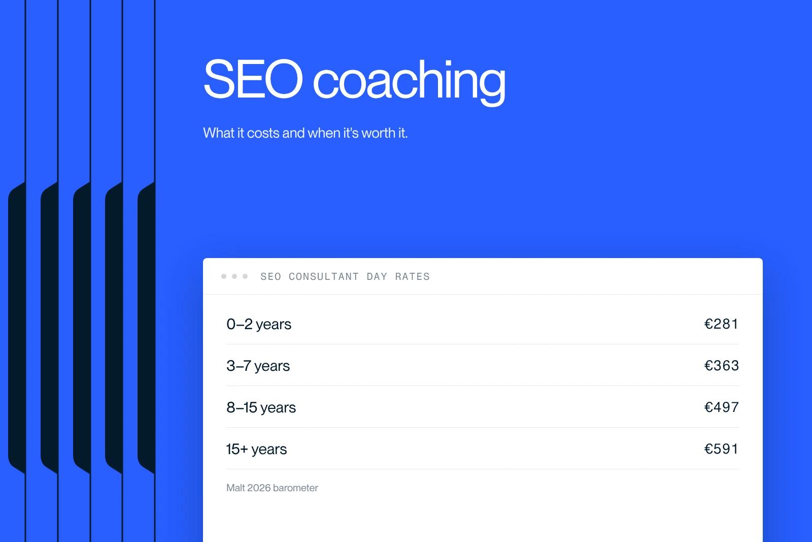 Synqro thumbnail: an SEO consultant's day rate by years of experience