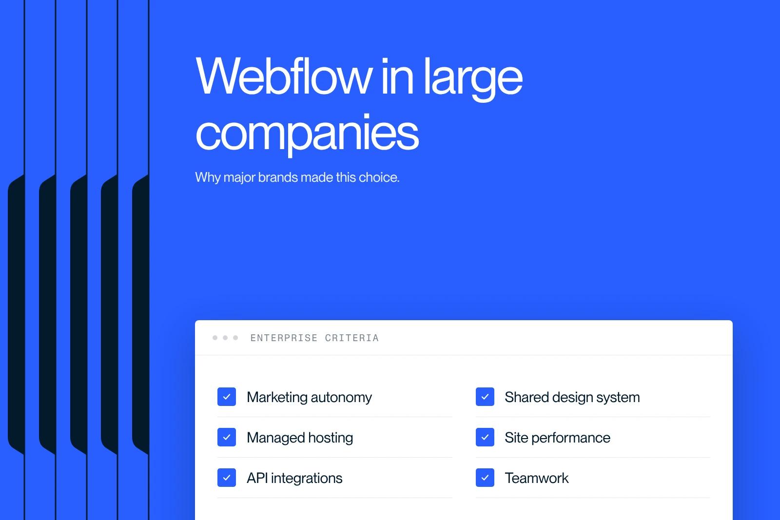 Synqro thumbnail: the criteria that matter for a large company on Webflow