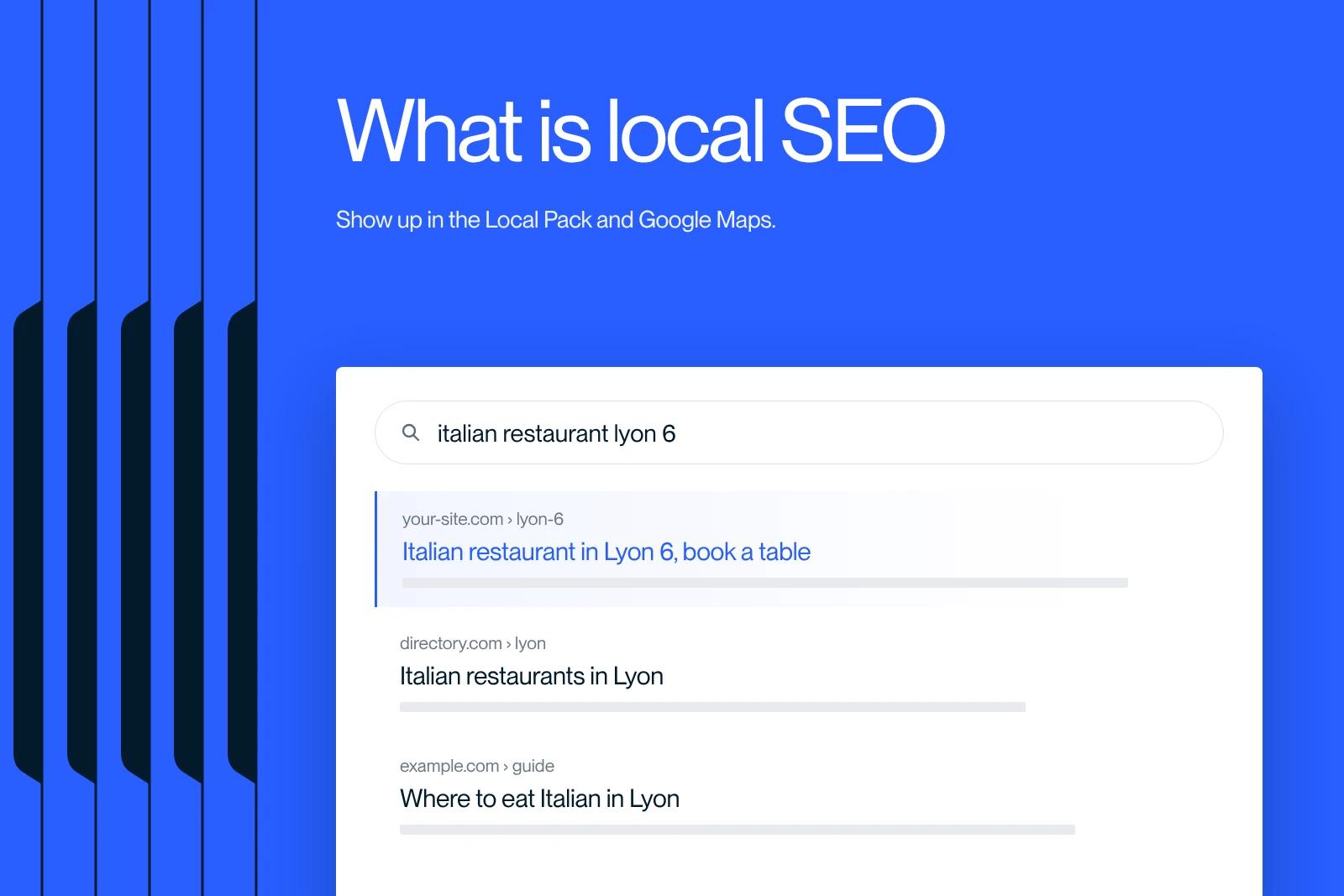 Synqro thumbnail: a local Google search with a neighborhood business at the top