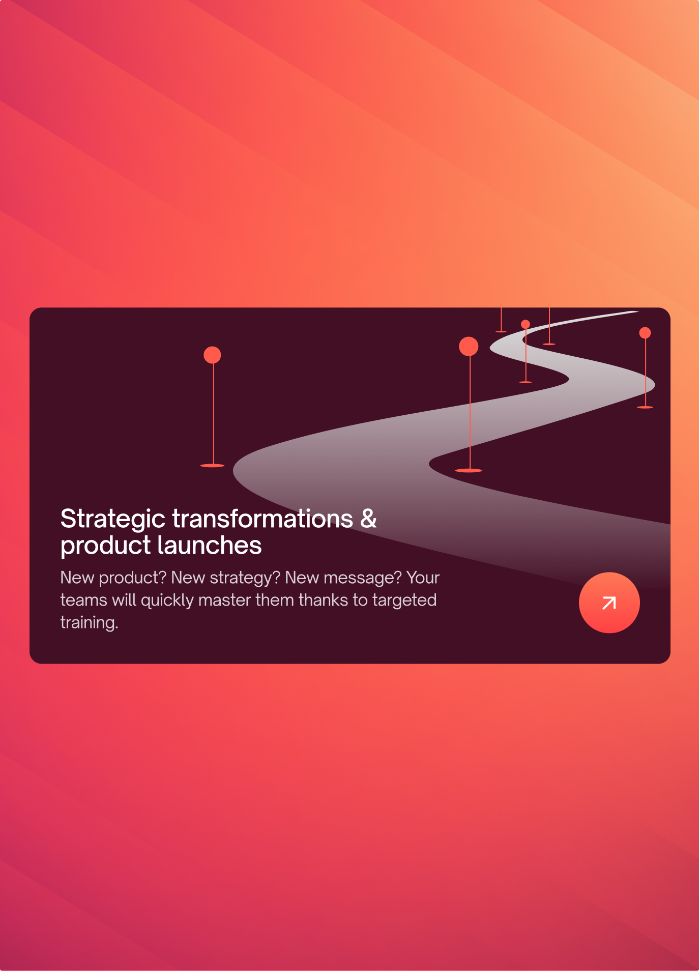 “Strategic transformations & product launches” card on the Muchbetter gradient