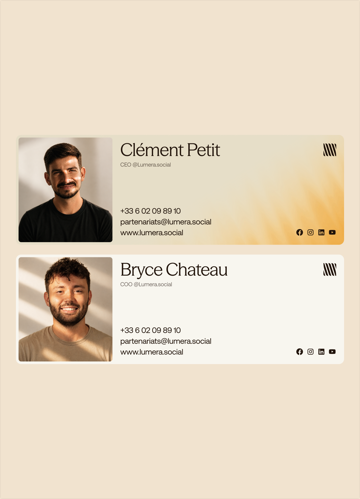 Lumera email signatures for its CEO and COO