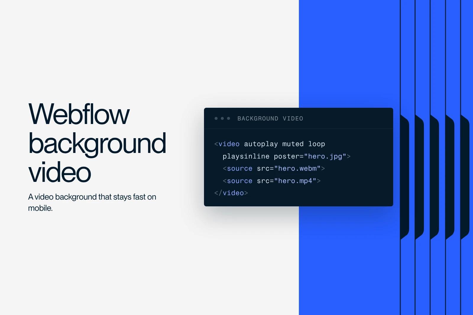 Synqro thumbnail: HTML code for a muted, looping, autoplaying background video