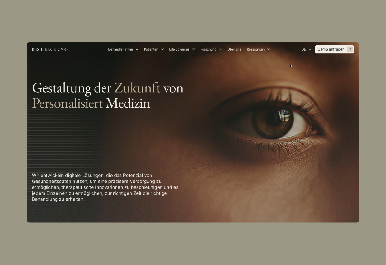 Resilience Care’s website in German
