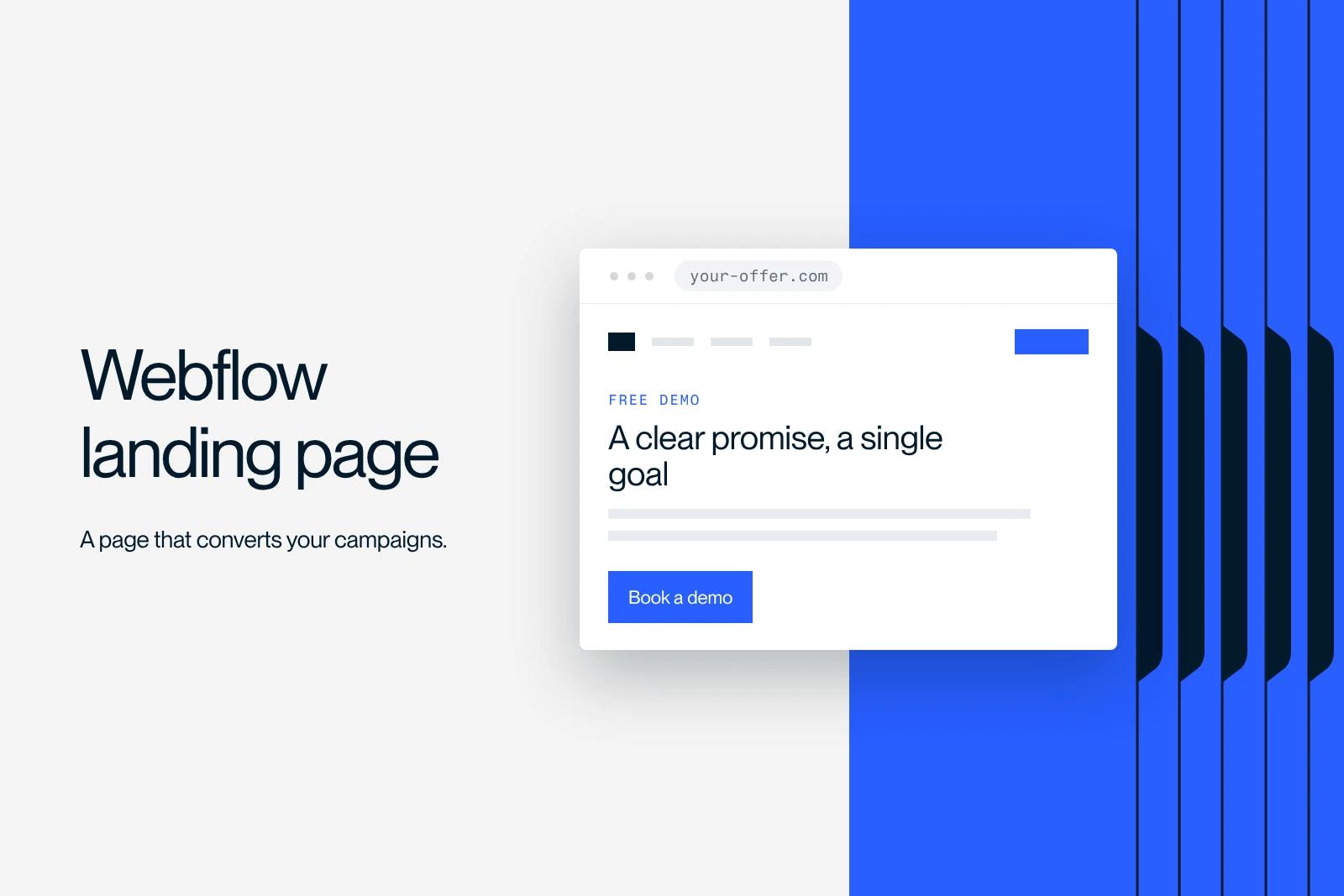 Synqro thumbnail: a Webflow landing page with a clear promise and a call-to-action button