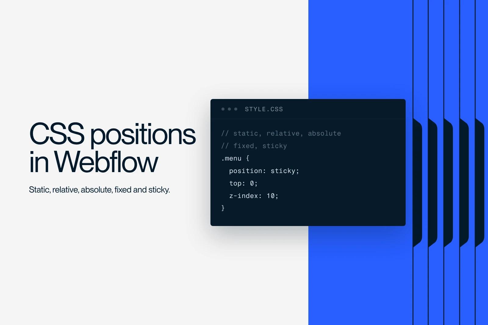 Synqro thumbnail: CSS code for a menu with sticky position