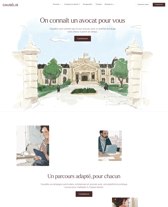 Causélis website: the home page