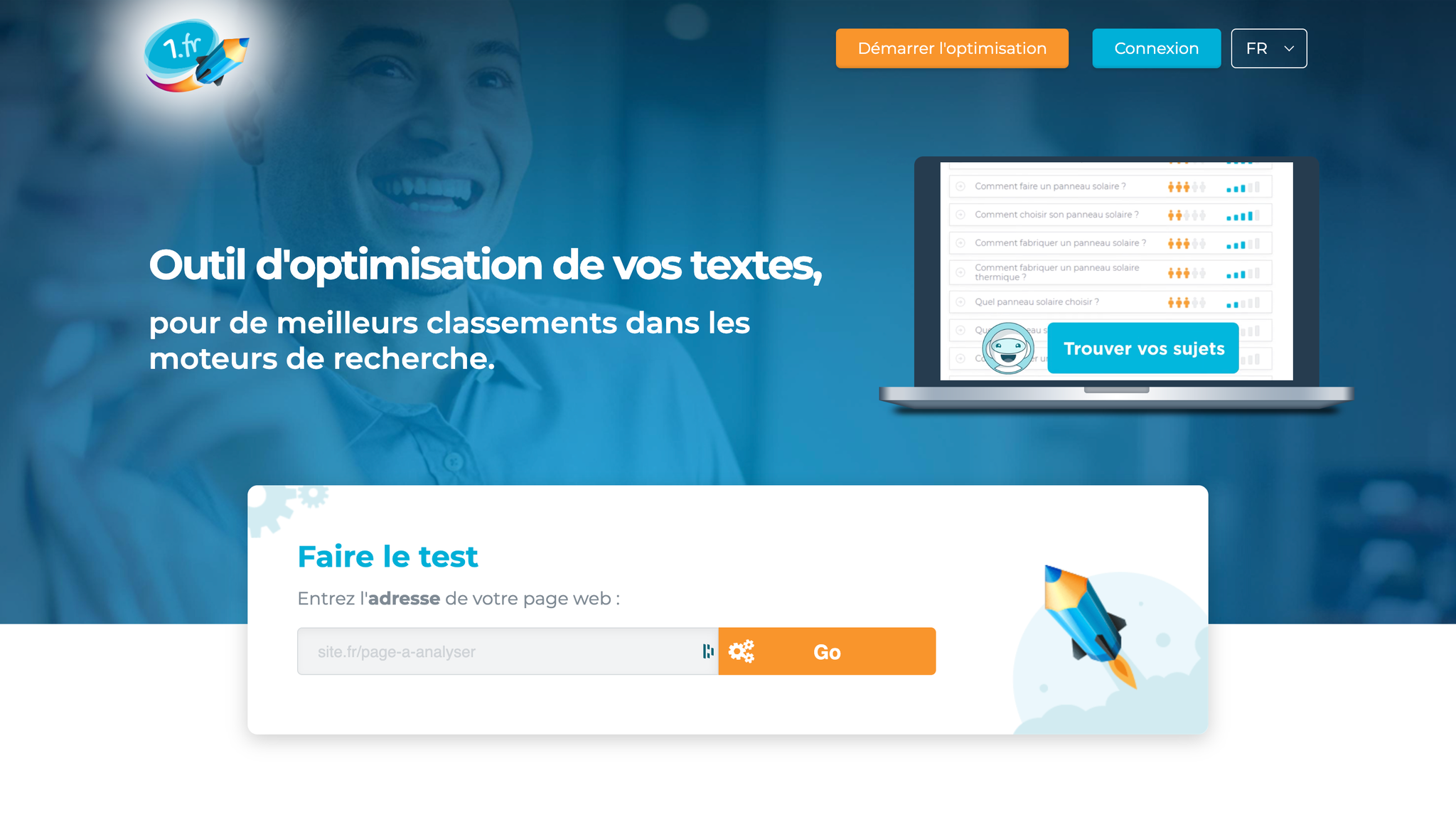 Capture d'écran de l'outil d'optimisation sémantique 1.fr