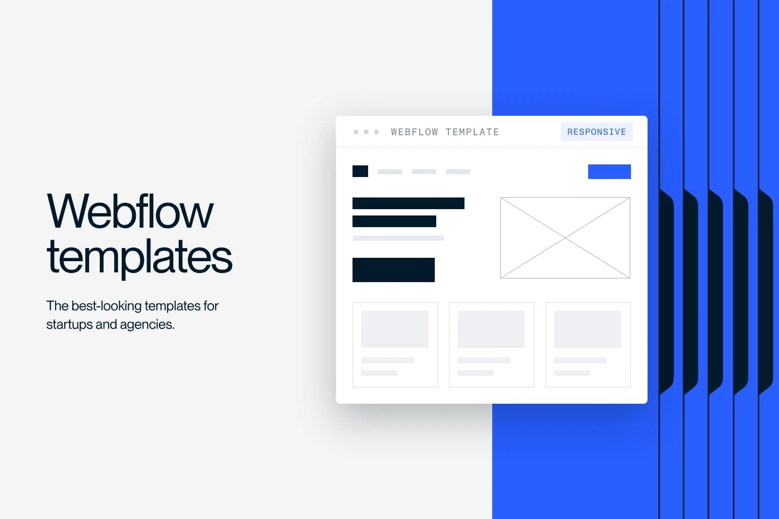Synqro thumbnail: wireframe mockup of a responsive Webflow template