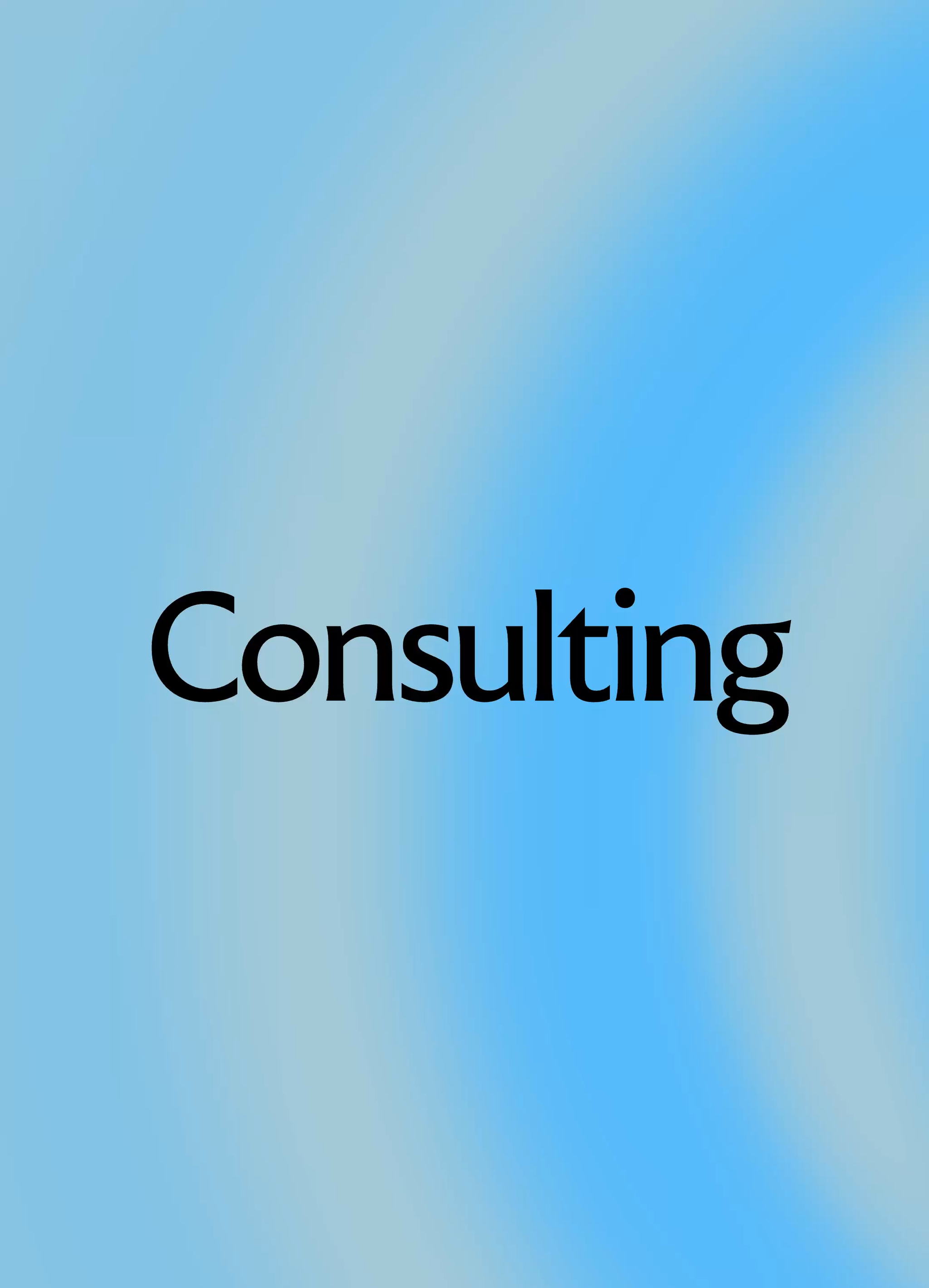 The word “Consulting” on a blue Circul’R gradient