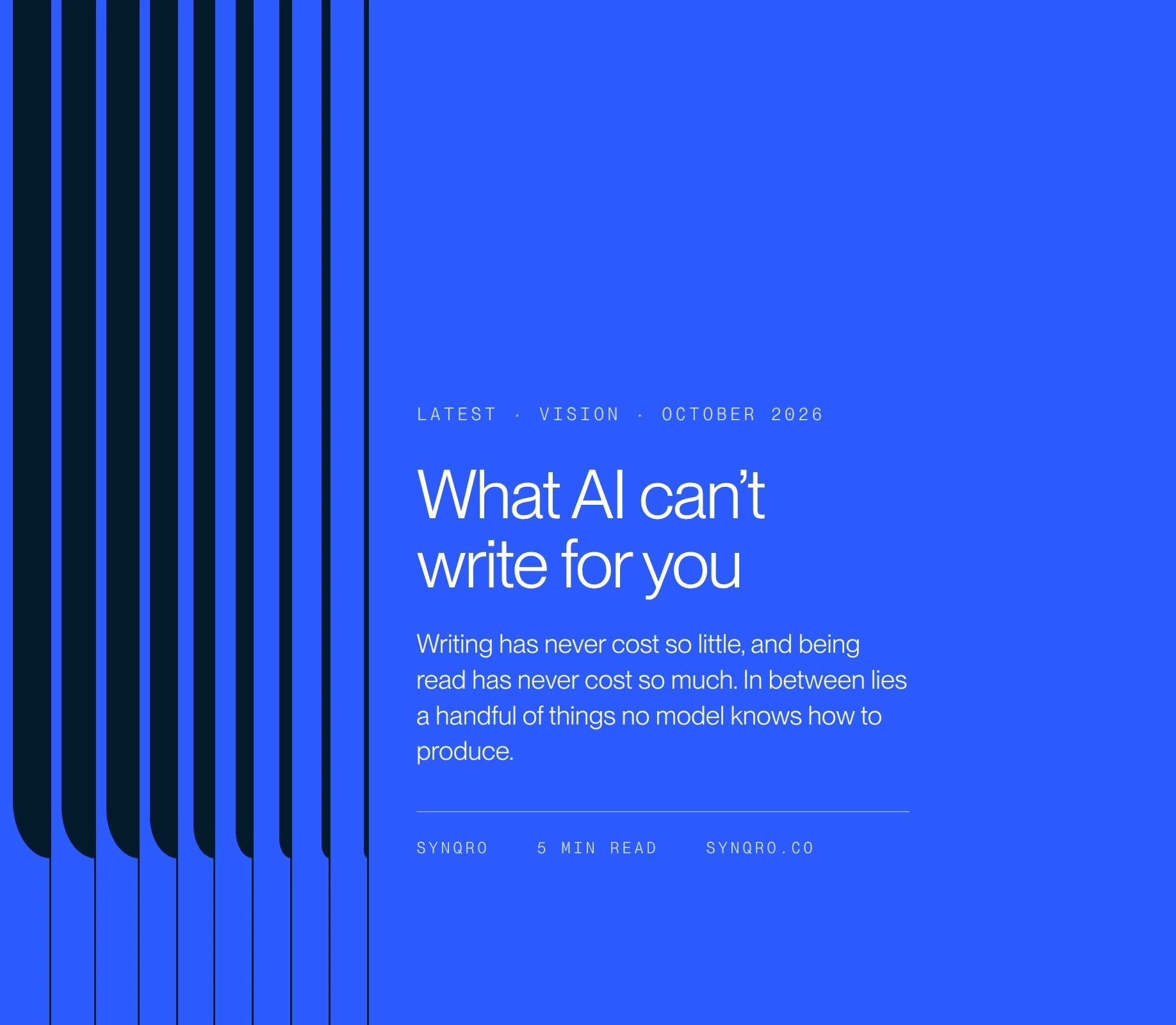 What AI can’t write for you