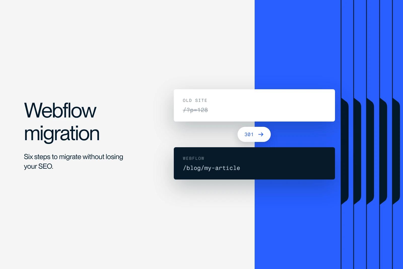 Synqro thumbnail: an old URL redirected with a 301 to its new Webflow address