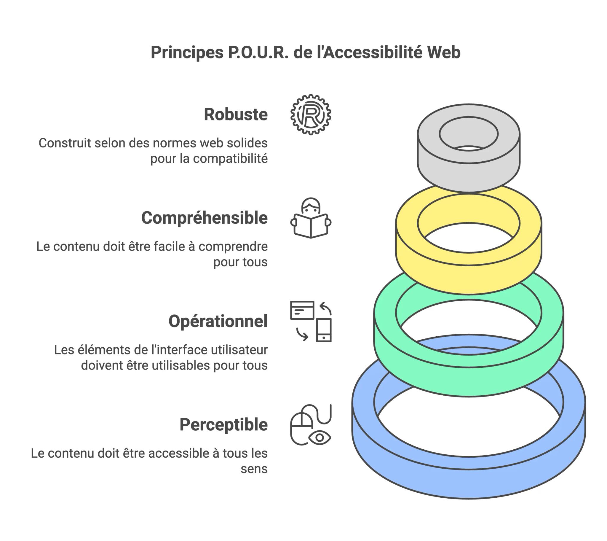 Les quatre principes de l'accessibilité web : perceptible, utilisable, compréhensible, robuste