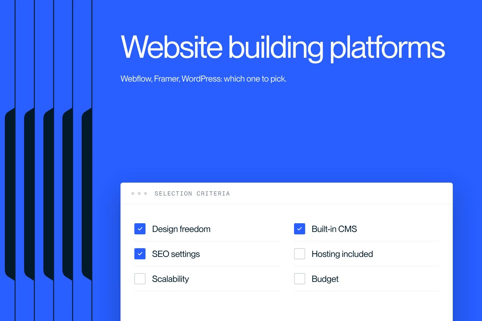 Synqro thumbnail: criteria for choosing a website building platform
