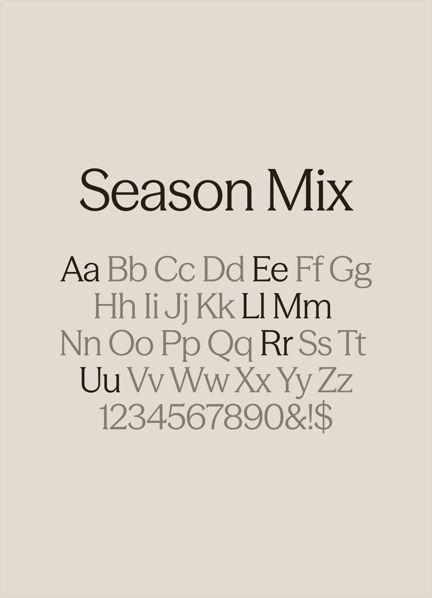 Season Mix, the serif typeface of the Lumera identity