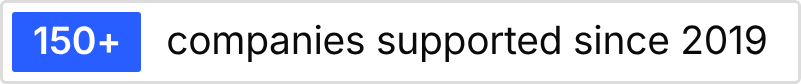 More than 150 companies supported since 2019
