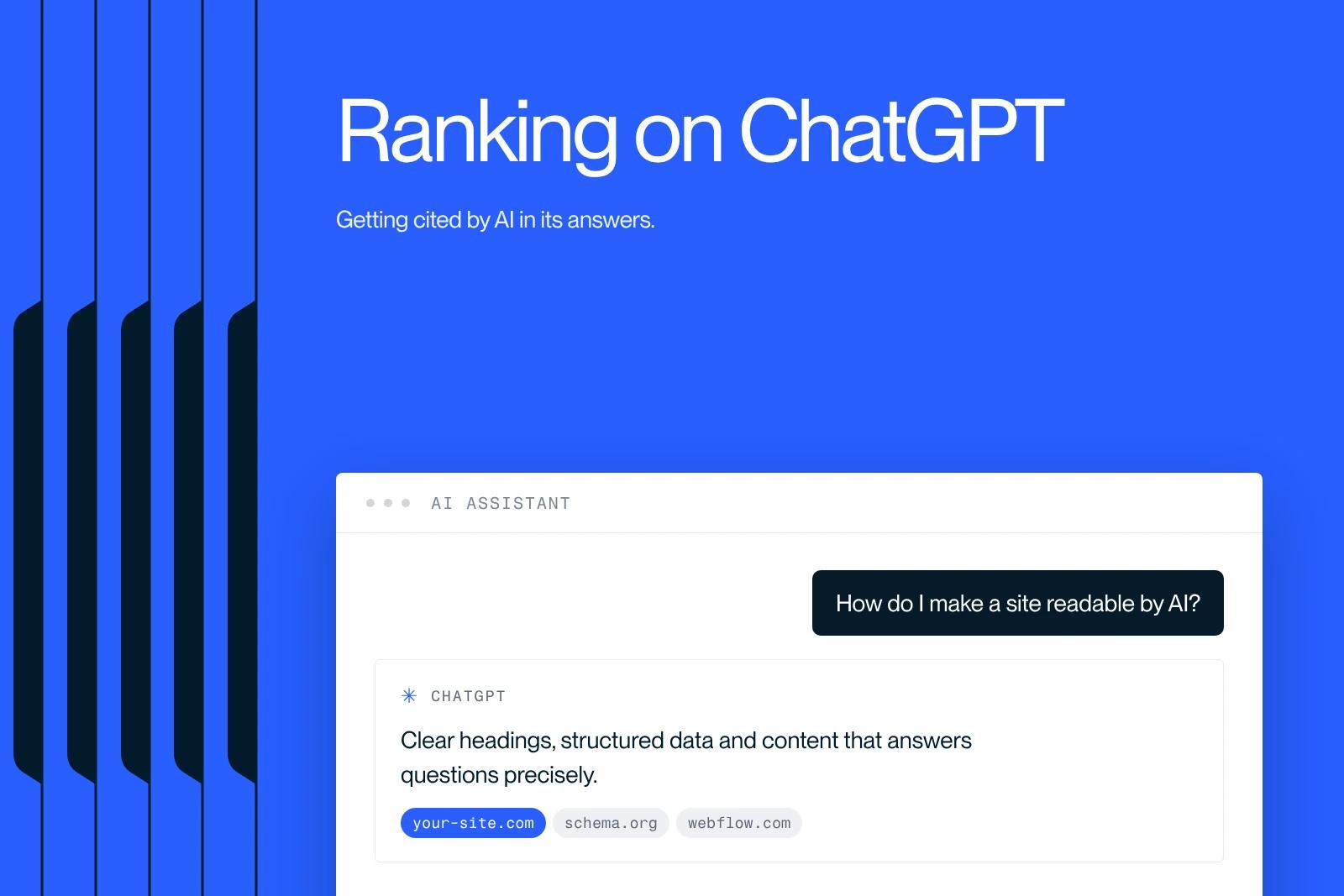 Synqro thumbnail: a ChatGPT answer citing a website as a source