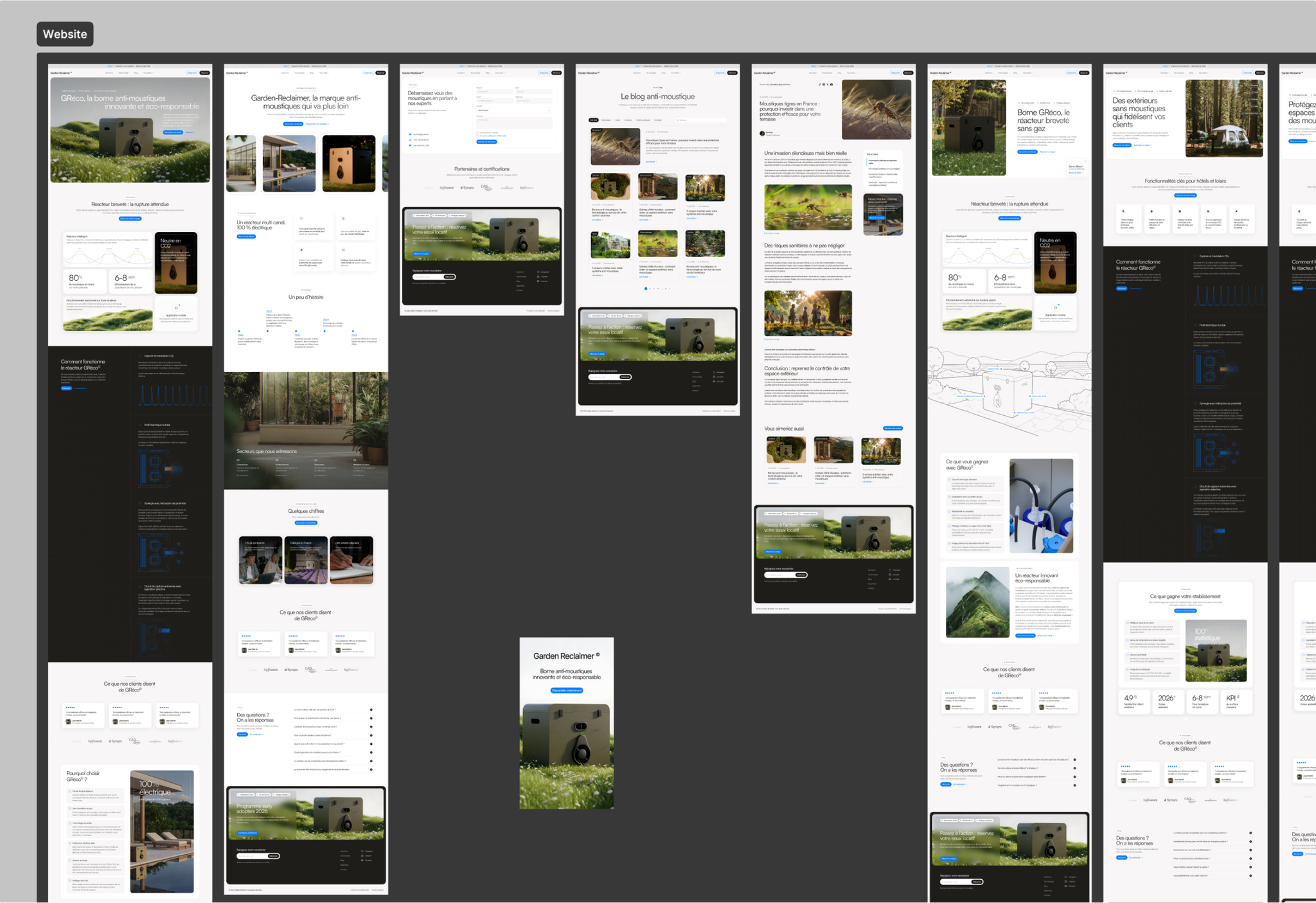Overview of the Garden Reclaimer website pages