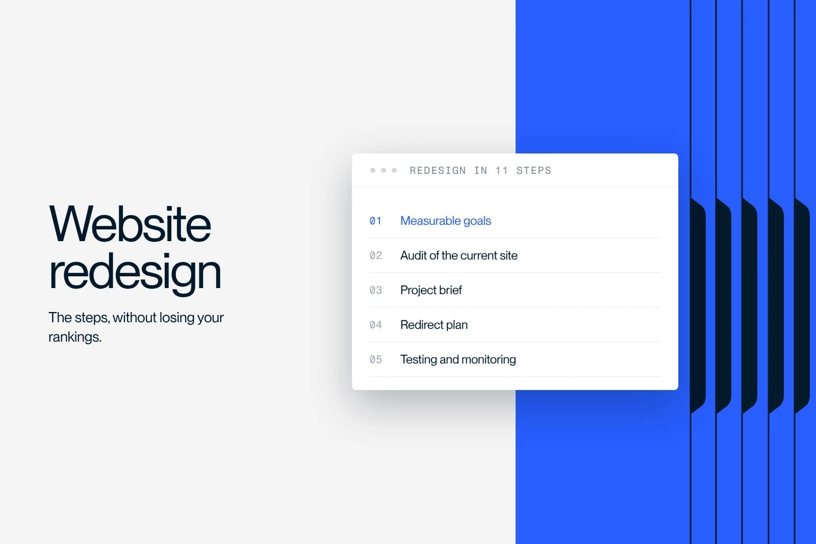 Synqro thumbnail: the main steps of a website redesign, from goals to monitoring