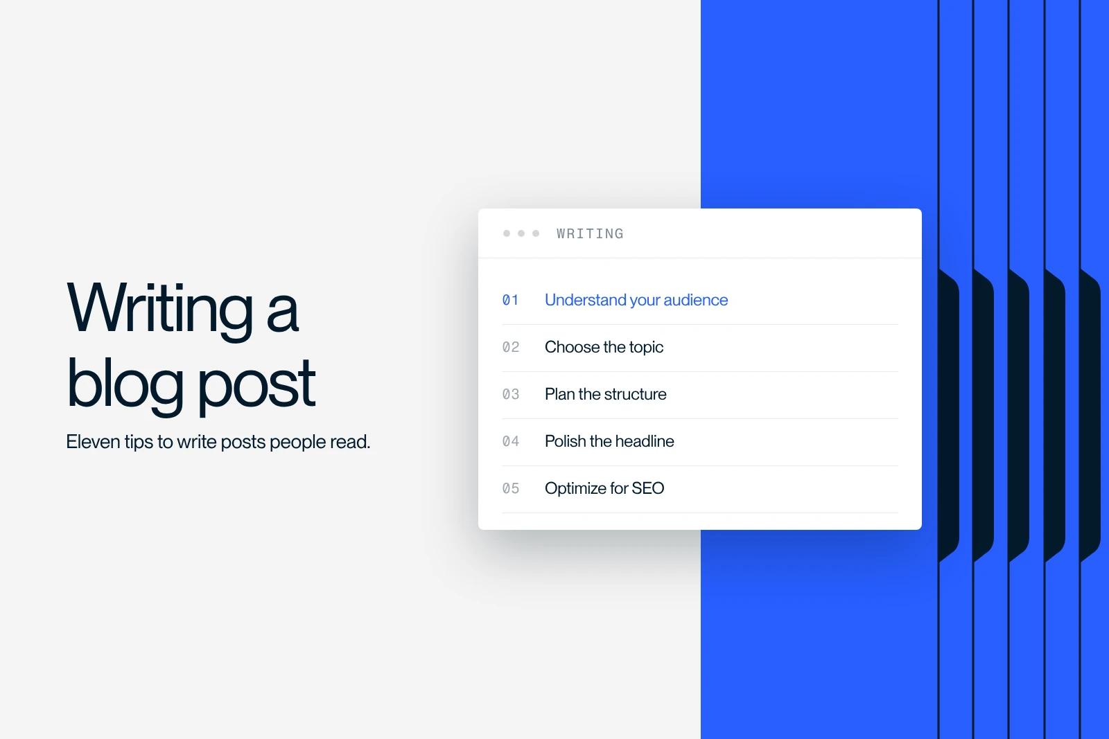 Synqro thumbnail: the steps to write a blog post, from audience to SEO