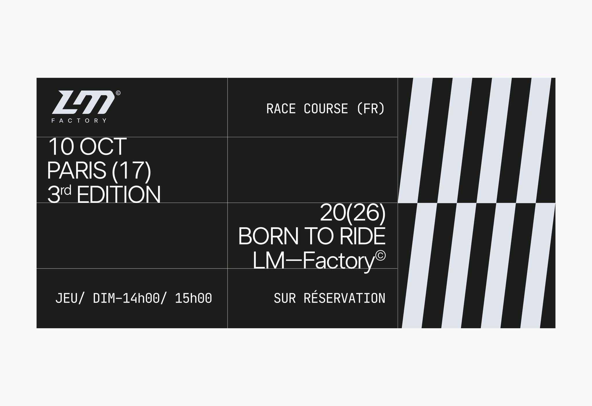 LM Factory event poster, Born to Ride, Paris