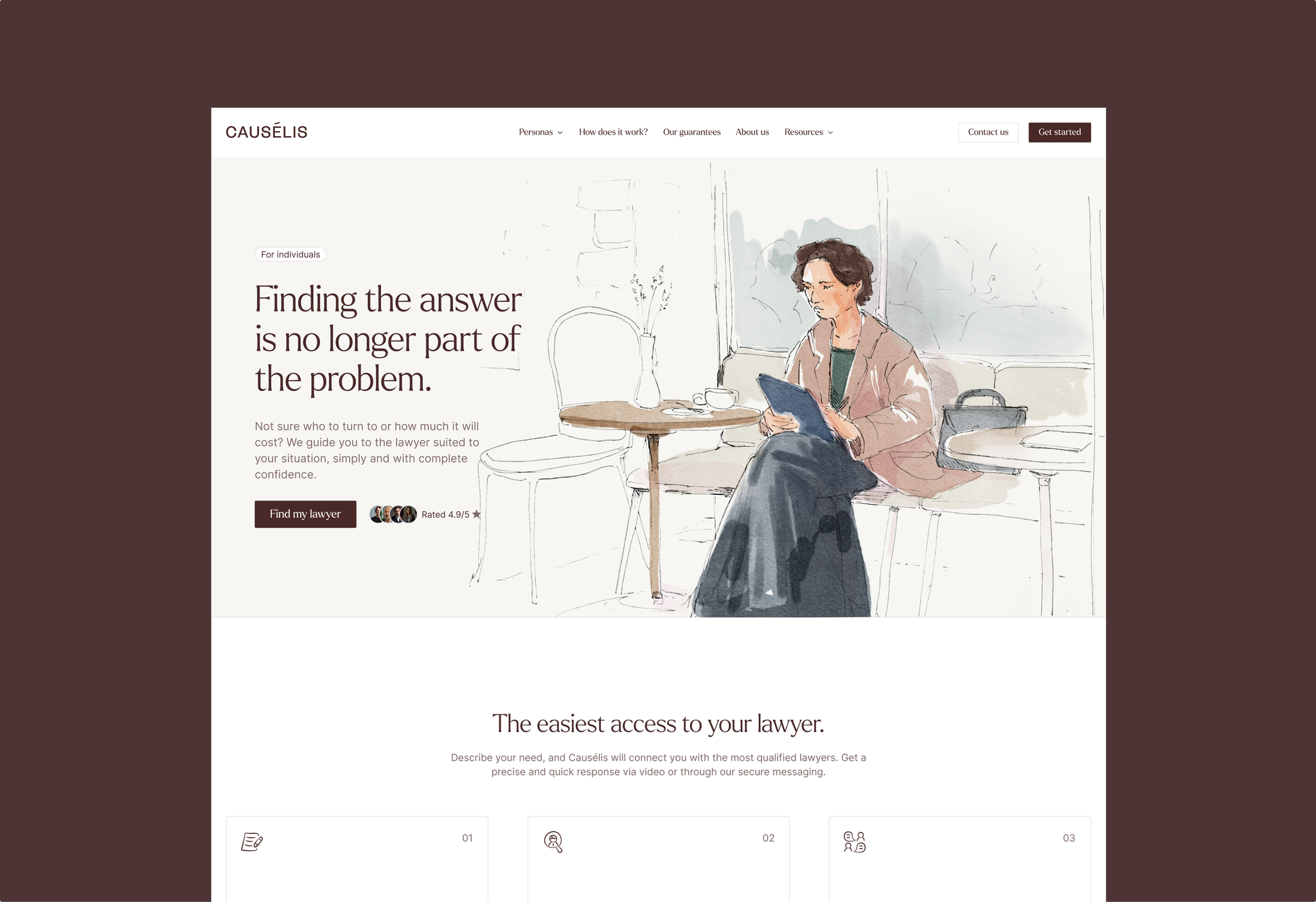 Causélis page for individuals: “Finding the answer is no longer part of the problem.”