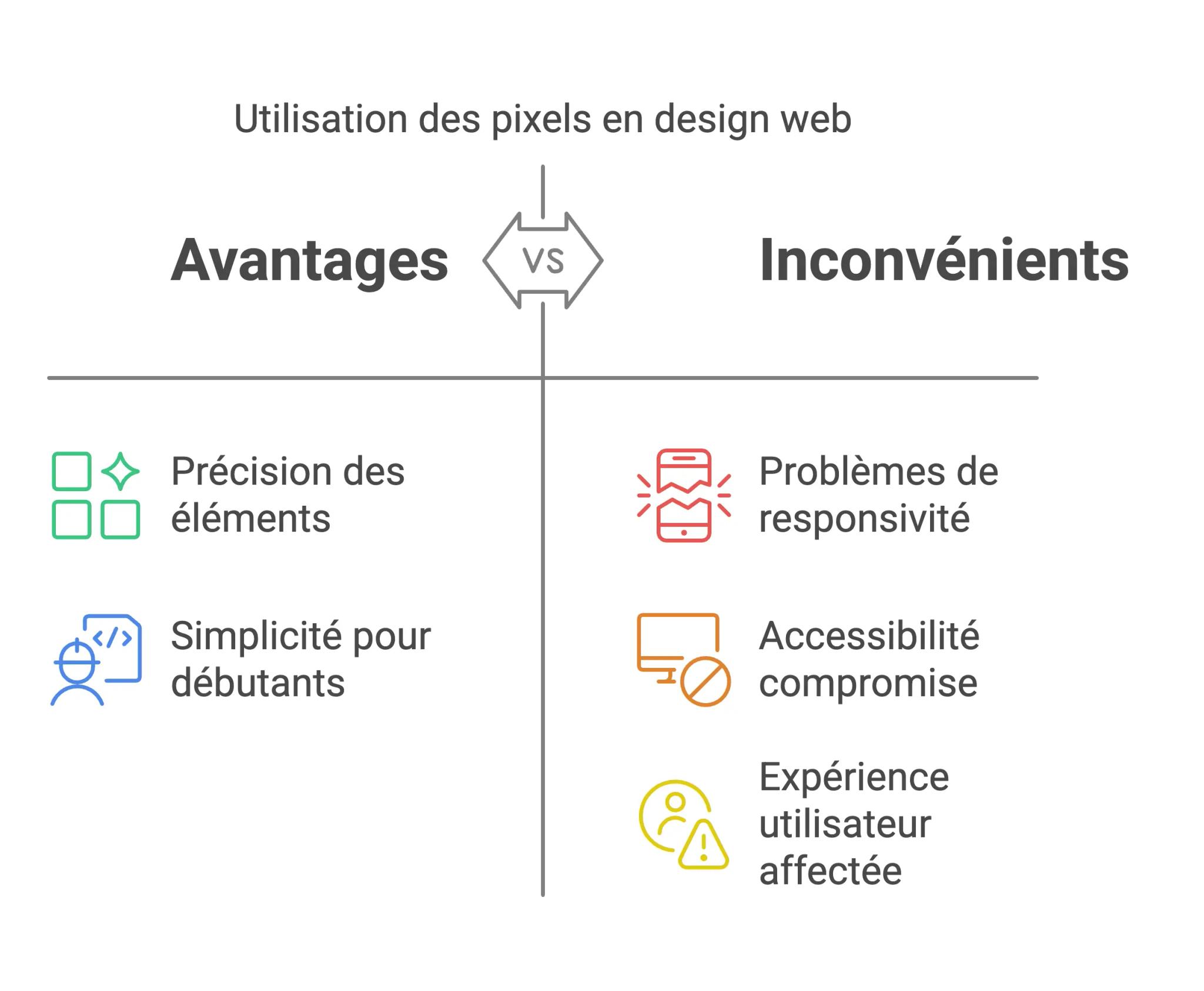 Tableau des avantages et inconvénients de l'unité px