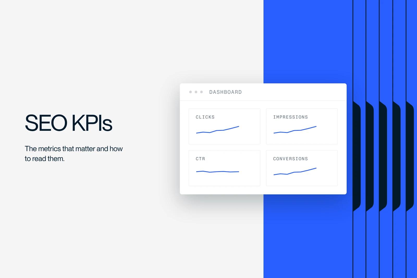 Synqro thumbnail: SEO metric tiles with their trends