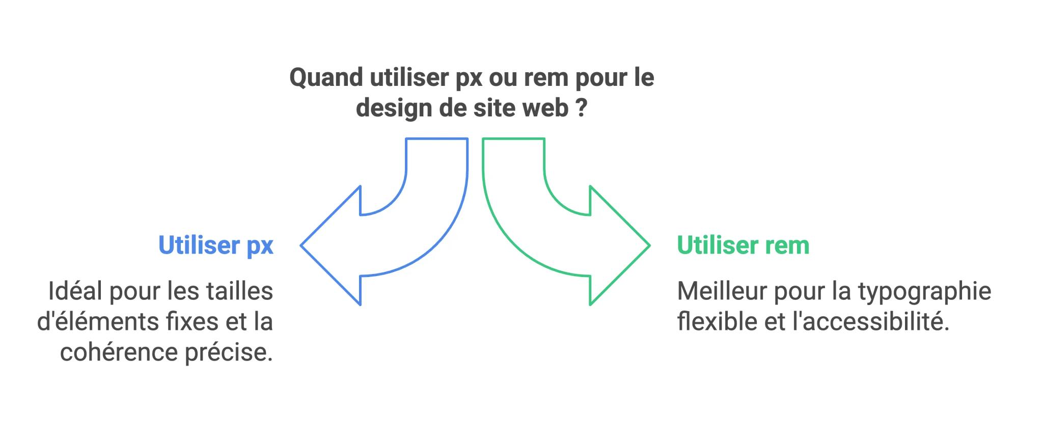 Choisir entre rem et px selon l'élément à styliser