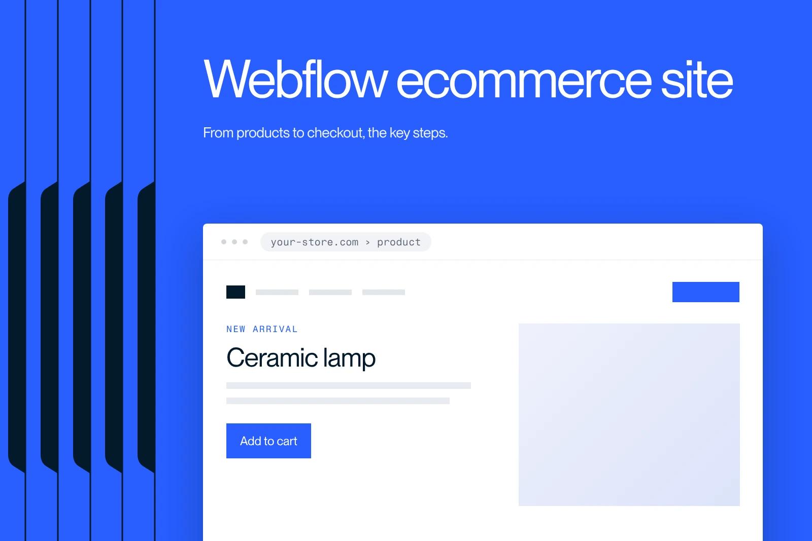 Synqro thumbnail: product page of a Webflow store with an add to cart button