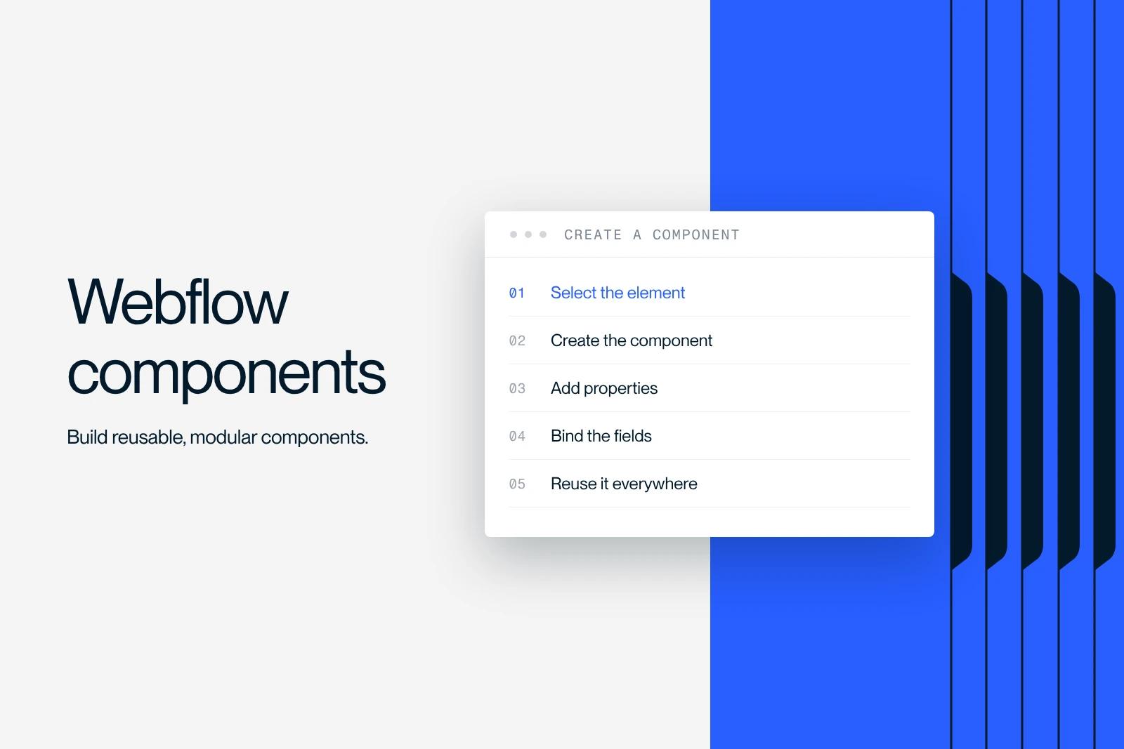Synqro thumbnail: the steps to create a custom component in Webflow