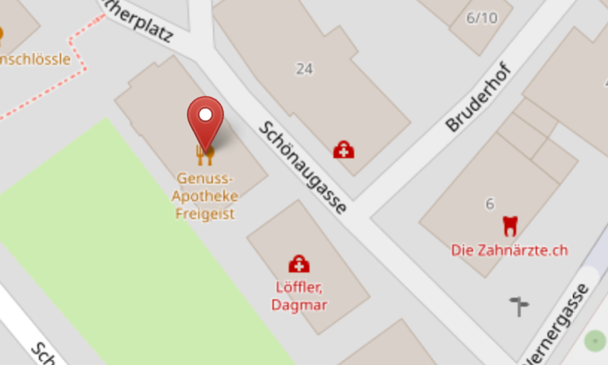 Karte von Bad Säckingen mit Standort der Genuss-Apotheke