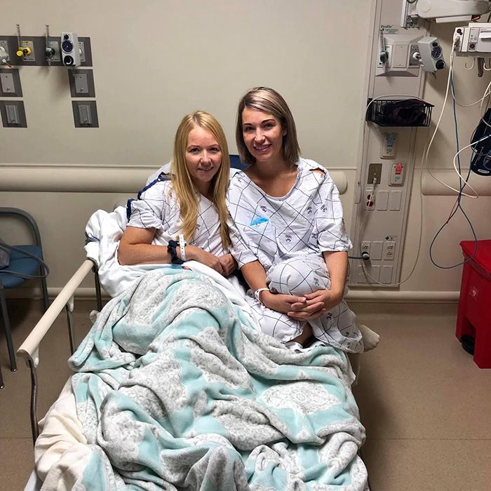 Stacey and her sister prior to transplant