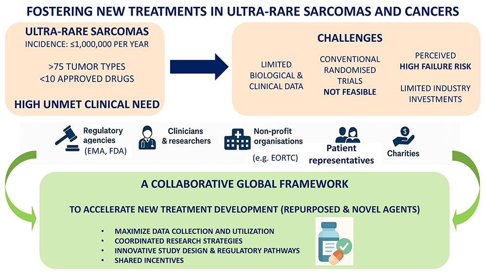 a graphic explaining Fostering new treatments in ultra-rare sarcomas and cancers